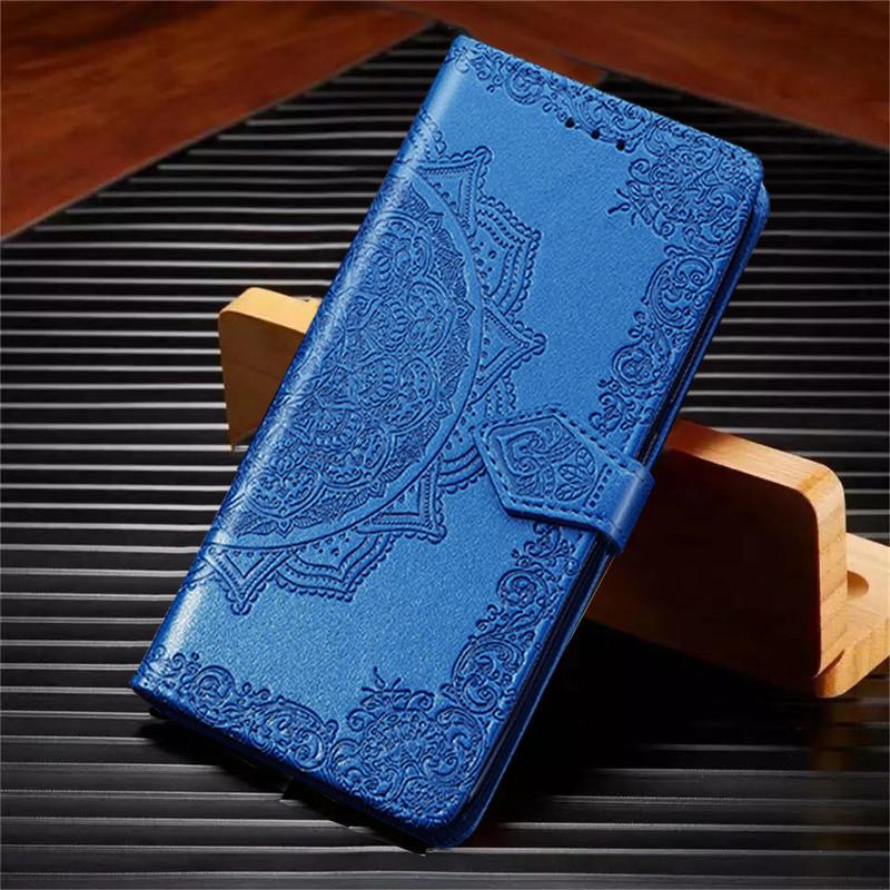 

Кожаный чехол-бумажник с тиснением и цветком для Xiaomi Redmi Note 10 Pro 10S 9S 8T 8 9 Pro 9T 9A 9AT 9C NFC 8A Poco M3 X3 NFC Mi 11 Lite обложка книги Redmi 9T синий