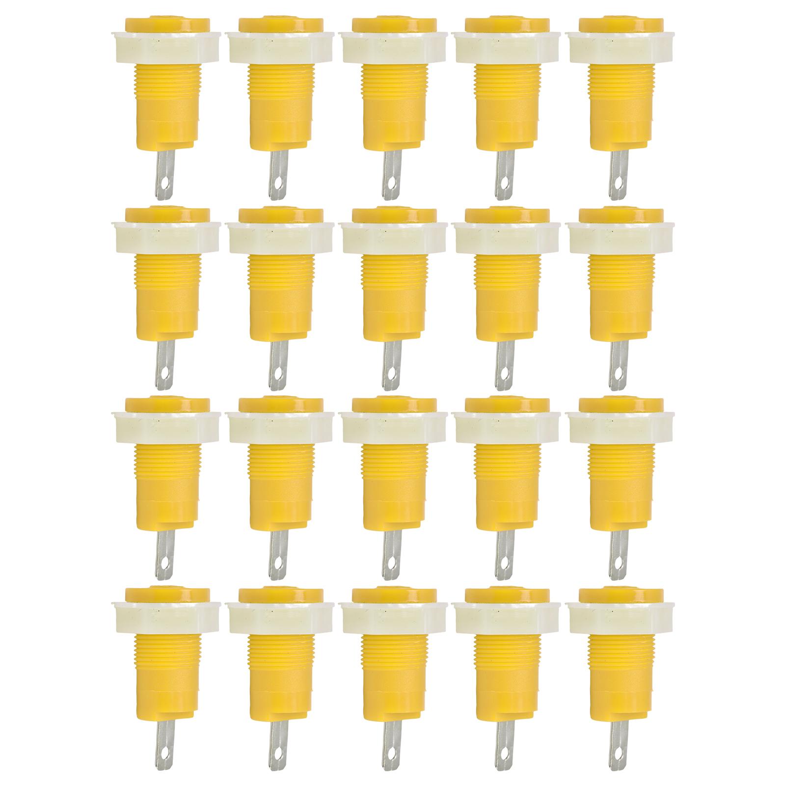 

20Pcs Banana Socket Binding Post Adapter Brass Safe Welding Type Grounding Terminal 4mm 402 1KV жовтий