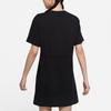 Nike Sportswear GX Casual Breathable Letter Print Round Neck Short Sleeve Dress Women Dress Black DD5783-010