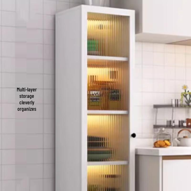 White Narrow Multi-layer Storage Cabinet