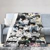 L Lawliet Knitted Blanket Deathnotes Anime Fuzzy Throw Blanket Bedroom Sofa Decoration Ultra-Soft Warm Bedspreads