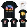 Funny Jack Russell Vintage Sunset Dog T-Shirt Mens Short Sleeve Cotton Dog Dad Mom T-shirt Printed Tee Shirt Harajuku Gift