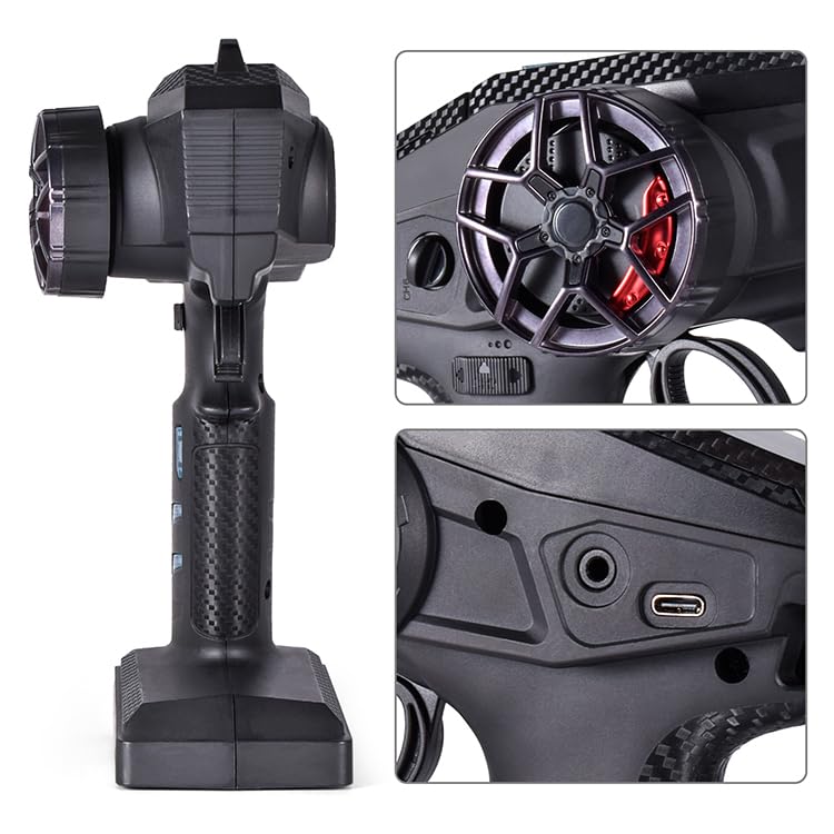 DUMBORC X10P-350 2.4G 10-Channel Transmitter, Technically Approved, for RC Cars, Boats, and Tanks, with 350M Long-Range Control, Ergonomic Design,