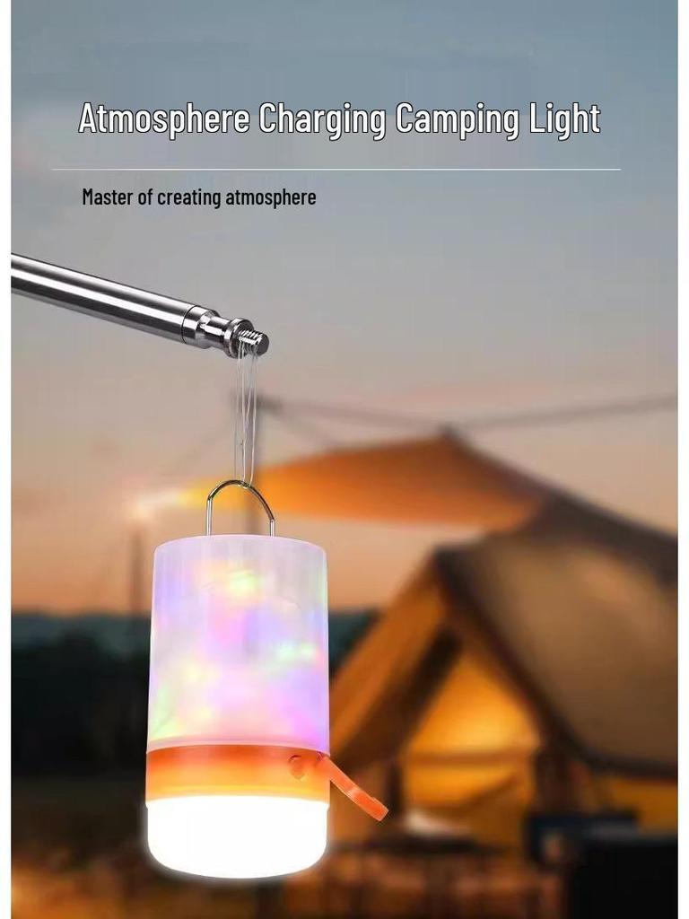 LED Camping Lantern Tent Light & Atmosphere Glow Strip with Measuring Tape Spotlight.