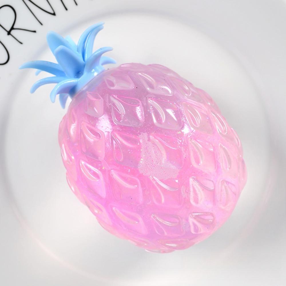 Vendita Calda Palla Morbida Ananas di Cristallo Gadget Realistico da Spremere Frutta Per Adulti Pausa Ufficio Viaggio su Strada Portatile Quotidiano Accessorio Antistress