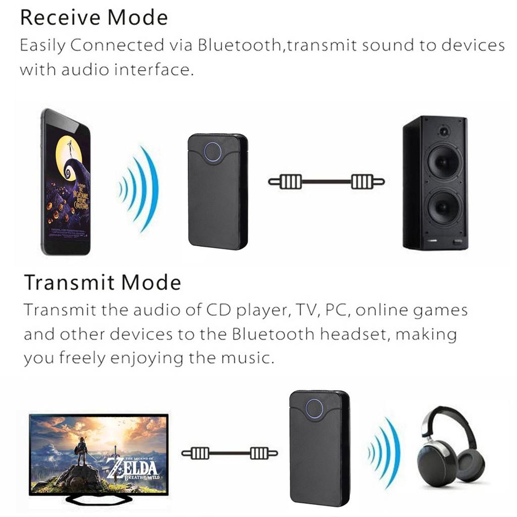 Wireless Bluetooth V4.2 Adapter Receiver Transmitter 3.5MM Port Stereo Audio Input And Output for Mobile Phone TV 2 In 1