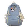 New Backpack with Cute Bear Plush Pendant and Cartoon Pins Large Capacity School Bag for Teen Girls Student Travel