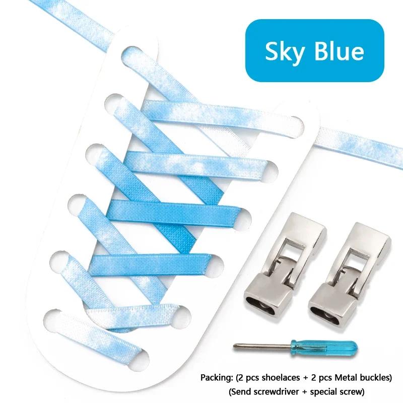 No Tie Shoe Laces Metals Croos Locks Elastic Shoelaces for Sneakers Fashion Convenient Lazy Shoes Lace Accessories 1 Pair