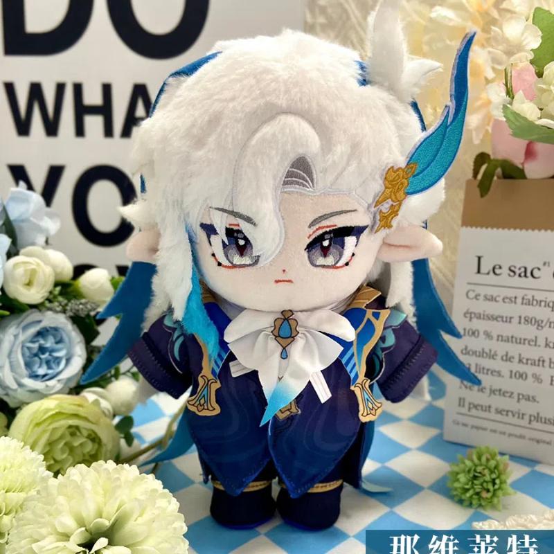 20cm Stuffed Genshin Impact Focalors Neuvillette Shikanoin Heizou Wriothesley Kaveh Kaeya Gorou Plush Dress-up Cotton Doll Toys