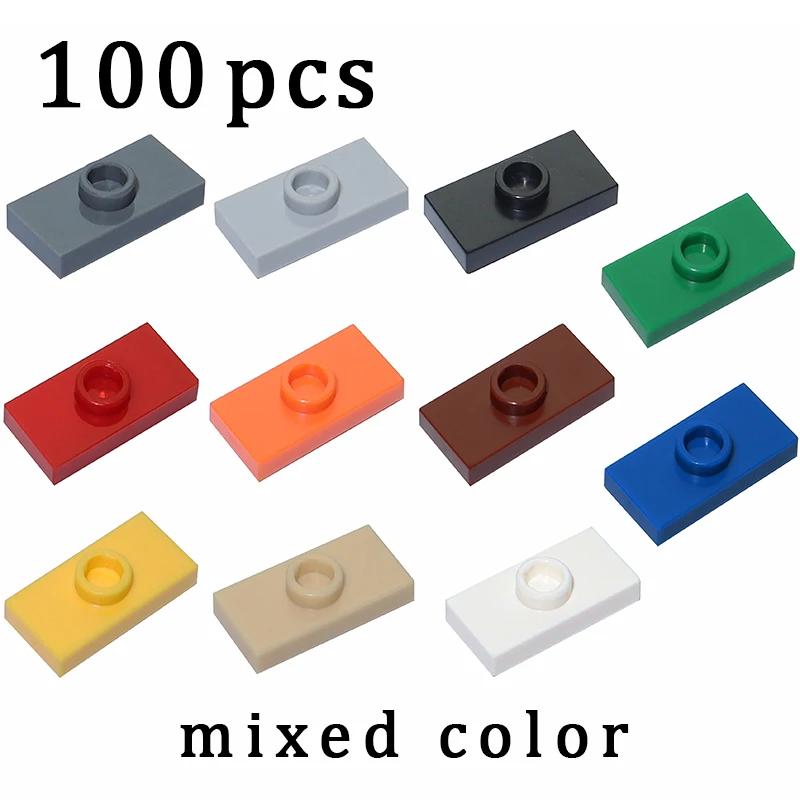 100PCS 15573 3794 1x2 with 1 Stud Plate Board Parts Building Block Assemble Particles Compatible with Changeover Creative Bricks