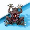 Noi 3 culori disponibile Broșe frumoase broaște pentru femei Pin design animal Bijuterii cu strass complet de înaltă calitate
