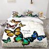Butterfly Duvet Cover Set 3D Galaxy Purple Butterfly Floral Printed Bedding Set Fantasy Theme King Size Comforter Cover for Girl