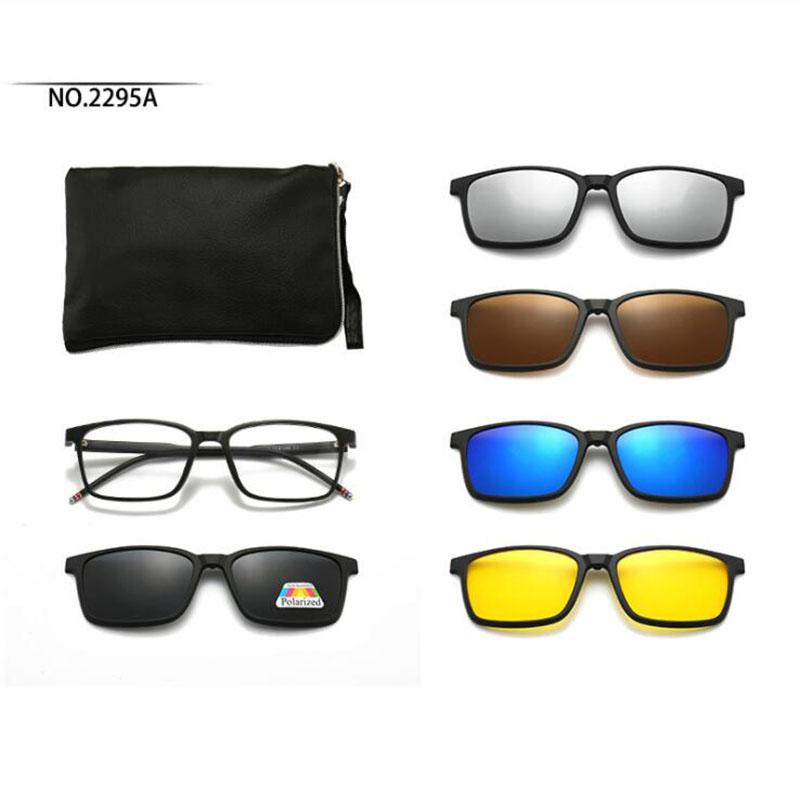 2295 Magnet Sun Clip Square Thin Frame Myopia Glasses 0 -0.5 -1.0 -2.0 -2.5 -3.0 -4.0 -5.0 To -6.0