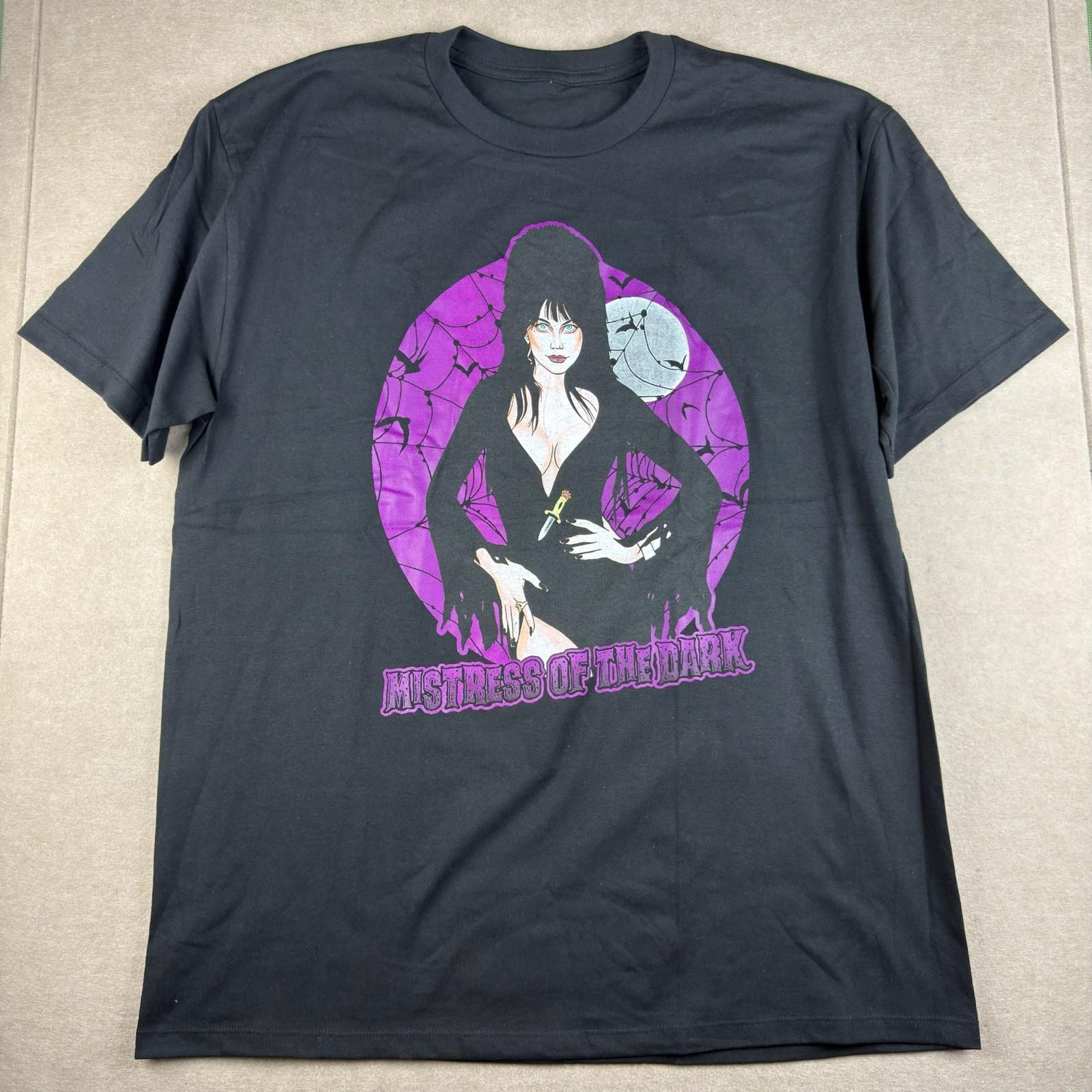 Elvira Mistress of the Dark T Men’s L Black Horror Movie Tee Gothic Unisex T-Shirt XXXL