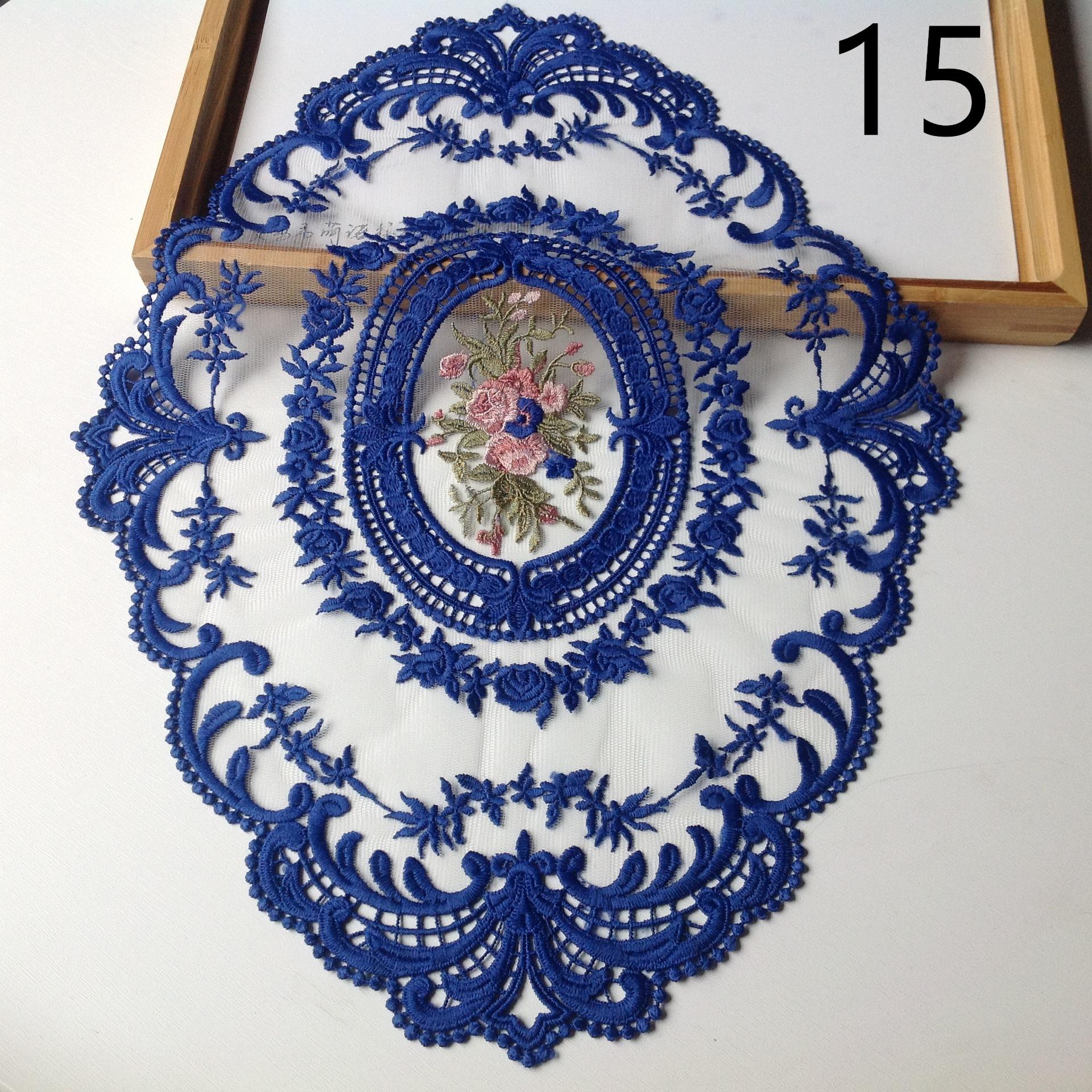 

Classic Style Lace Placemat Embroidered Table Cloth Dining Room Decorative Table Mats Party Wedding Antique Coffee Coasters Placemats 30x43cm&1PC