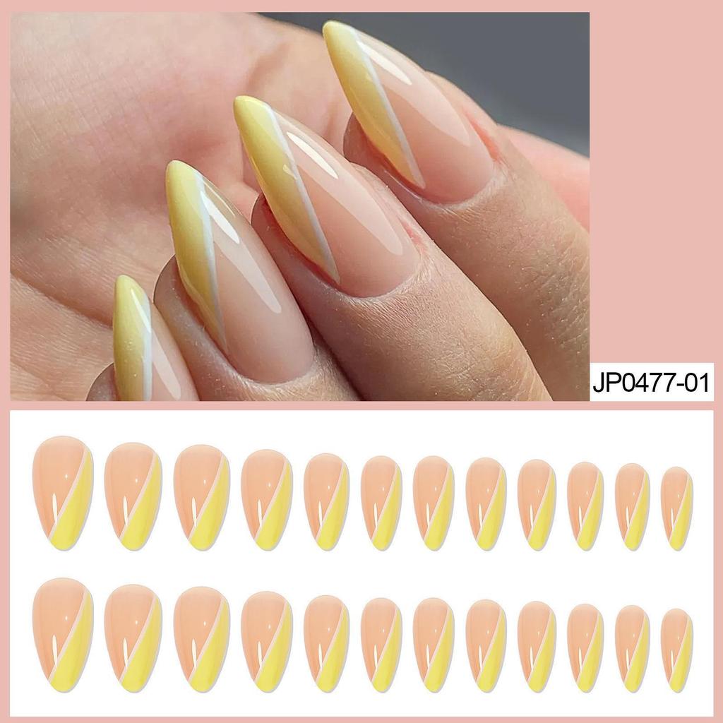 European & American Ballet-Coffin Fake Nails with Manicure Nail Art Stickers