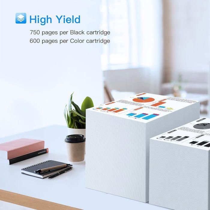 Pack de 2 cartouches d'encre SVATV compatibles Canon PG-560XL noire 750 pages et CL-561XL tricolore 600 pages pour Pixma