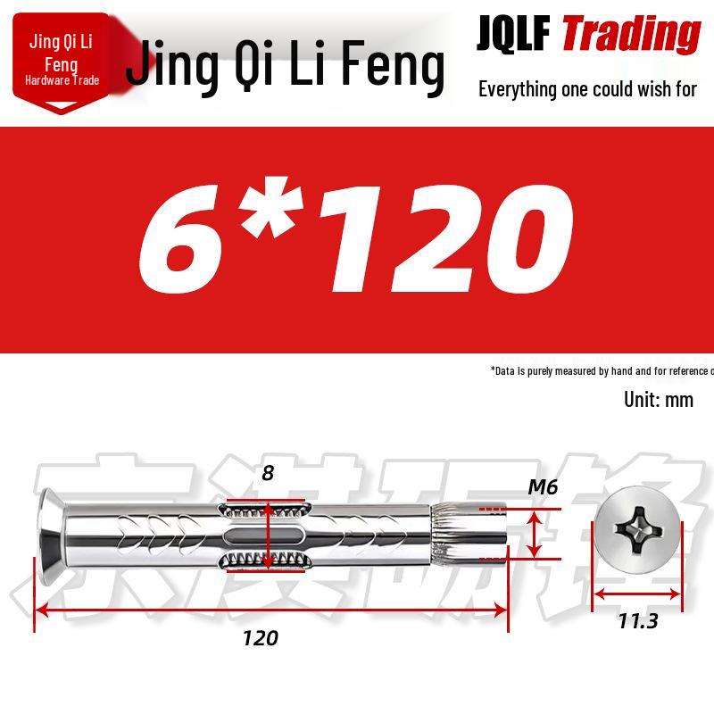304 Countersunk Phillips Flat Head Internal Expansion Screw M6/M8/M10