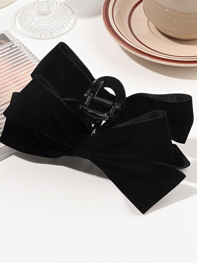 Premium Haarspangen für Frauen Schleifenknoten Krallenspangen für dickes und dünnes Haar, Große rutschfeste Schleifenspangen in Schwarz