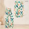 Women Plus Size V Neck Three Quarter Sleeve Printed Flared Top And Flared Pants Two Piece Set