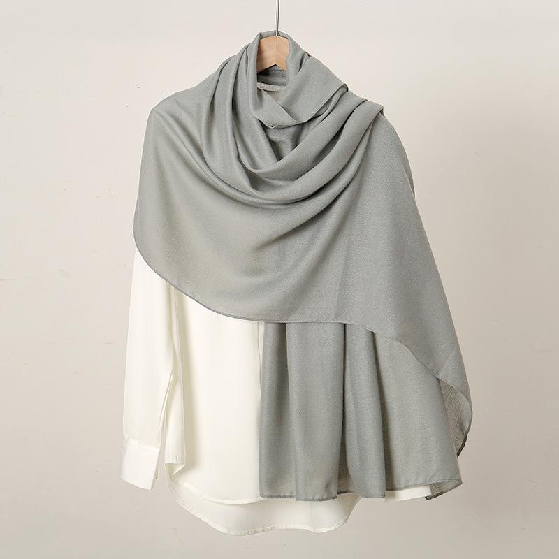 Autumn and winter hot-selling new monochrome linen women's scarf popular solid color cotton and linen feel long towel