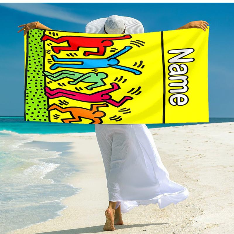 Personalized customized proof beach towel with Untitled Dance pattern - soft, absorbent,quick-drying,perfect swimming,camping&bathing