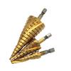 Titanium-Plated Spiral Groove Step Drill Bit Set (4-32mm, 4-20mm, 4-12mm) - Hex Shank Hole Expander