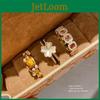 Minimalist Gold Finish Zircon Square Round Open Ring For Women Trendy Hand Accessories
