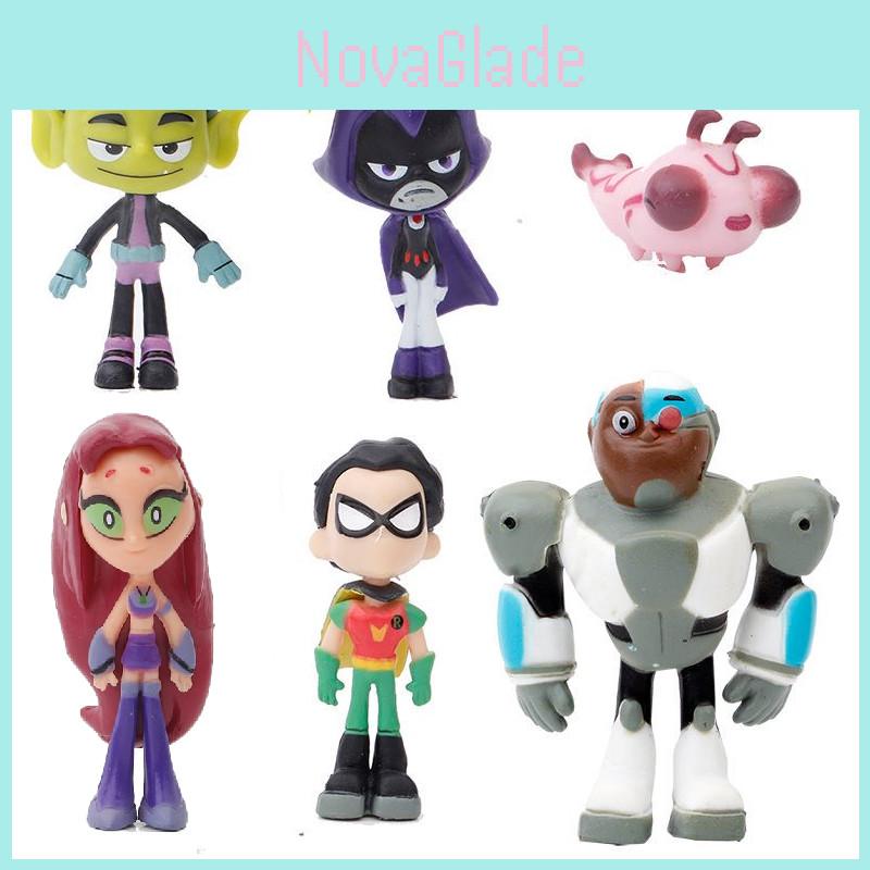 Adorable Teen Titans Go Figure Set Featuring Robin Raven Beast Boy And Starfire