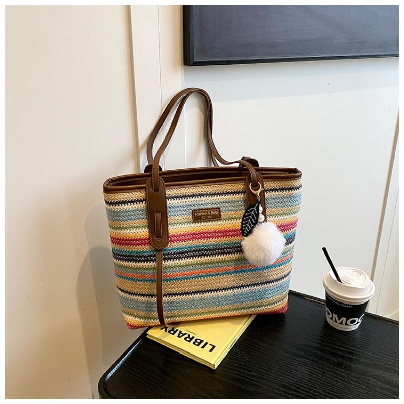Bohemian Straw Bag Women's Large-capacity New Summer Shoulder Bag Seaside Vacation Wind Beach Bag