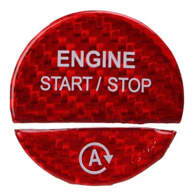 Capa do Botão Start Stop do Motor Fibra de Carbono Substituição para Mercedes‑Benz Classe S Classe C W206 W223 Vermelho