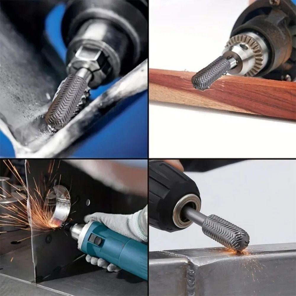 5Pcs/Set 1/4inch Hex Shank Rotary Rasp File Engraving Drill Bits Carving Sanding Grooving