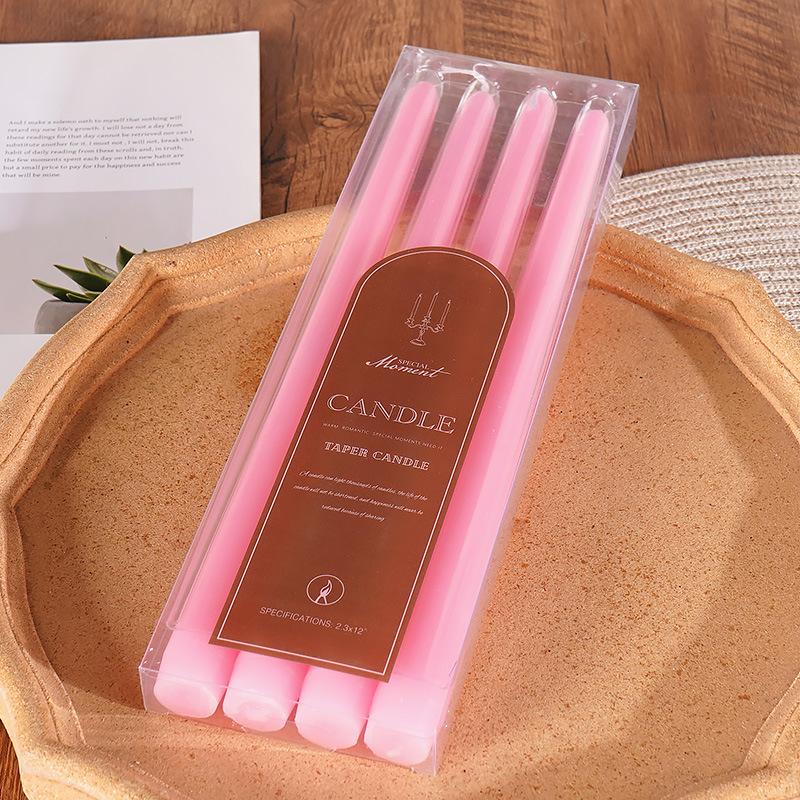 30cm 4 European-style Color Long-stem Candles for Home Use Without Odorless Candlelight Dinner Candlestick Rod Wax