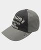 Makoi Block Layered Word Two-Tone Color Block Cotton Ball Cap [Charcoal]