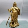 Brass Martial God Gong Figurine Sword Er Ye Guan Yu Statue Home Decoration Copper Craft
