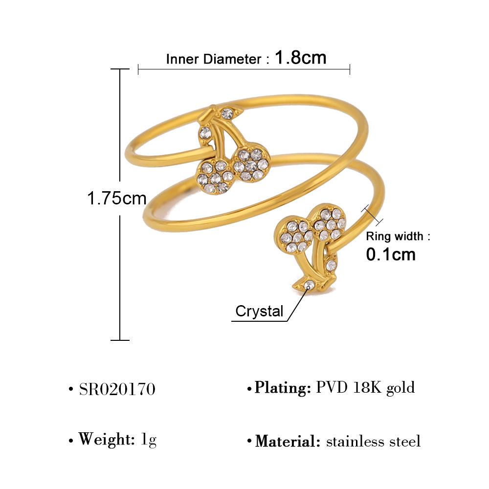 

Wind Titanium Steel Mango Love Ring Plated with 18K Gold Non-fading Diamond-encrusted Zircon Ring Women s Ring