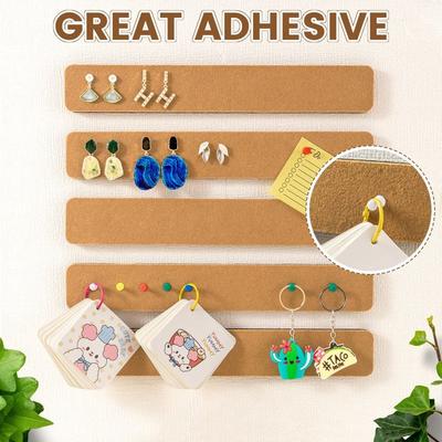 Cork Material Self Adhesive Cork Board Self Adhesive Frameless Pushpin Cork Board Removable Cork Bulletin Board