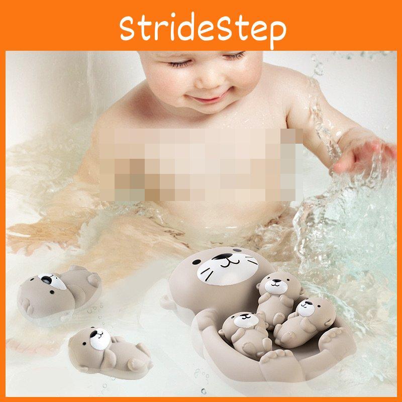 Adorable Floating Otter Bath Toy Set For Infants With Soft Rubber Material And Fun Design