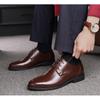 Fashion Cowhide Platform Brogue Shoes for Men Designer Soft-soled Business Male Dress Shoe Fashion Pointed-toe Men's Wedding Shoes