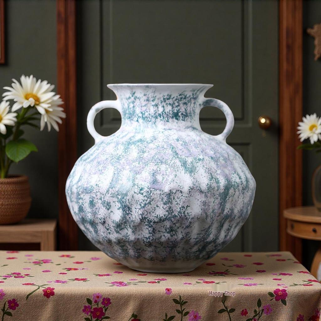 Großkalibrige Retro-Keramikvase für luxuriöse Wohnzimmerdekoration