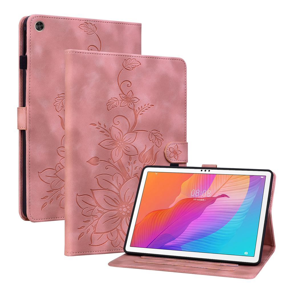 For Huawei MatePad T 10s(AGS3-L09 (Wi-Fi/LTE), AGS3-W09 (Wi-Fi Only)). PU Leather Exquisite Floral Embossed Design Tablet Case