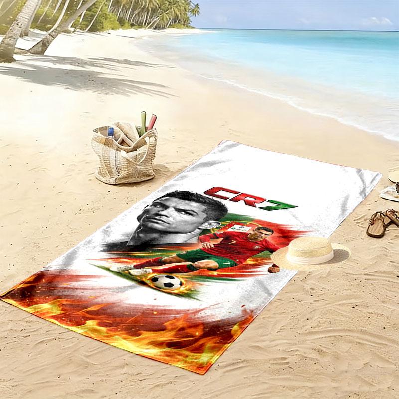 CR7 Print Beach Towel, Large Soft Quick Dry Towel for Beach Camping Swimming