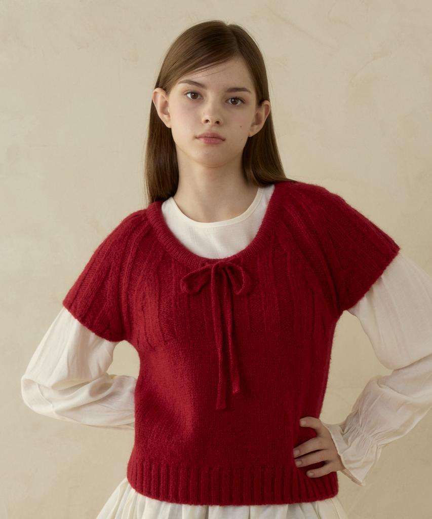 PINK PINEAPPLE Mellow Half Sleeve Knit_Red