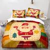 Christmas themed Santa Claus 2/3 piece bedroom set,Children'sGift Teenagers adulte Microfibre double bed Duvet Cover