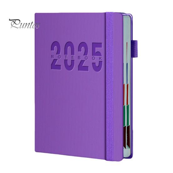 

Календарь на 2025 год, ежемесячный планировщик, твердый переплет, январь-декабрь 2025 года, ежедневник, книга-планировщик с ежемесячными вкладками, ручка-лента для офиса студентов фиолетовый