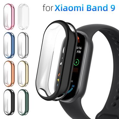 Xiaomi Mi Band 9 için Kılıf Ekran Koruyucu Kılıf Yumuşak TPU Çok Yönlü Koruyucu Tampon Kılıf Aksesuarları MiBand 9 Kabuk