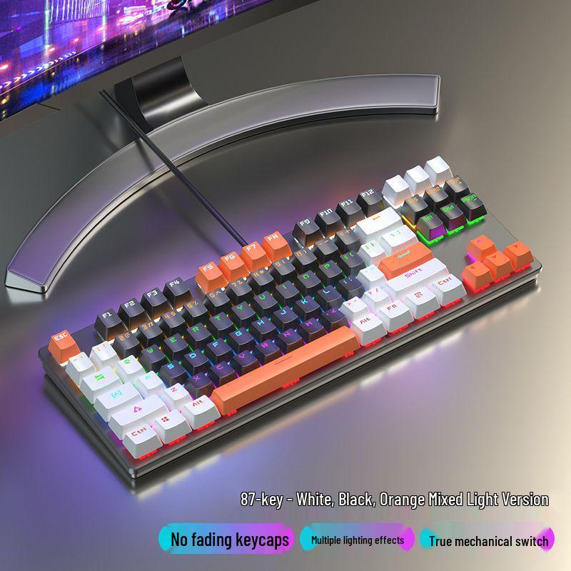 87/104 Key Mechanical Keyboard with Blue, Black, Red, Brown Switches for Gaming and Typing - Wired Universal for Desktop/Laptop