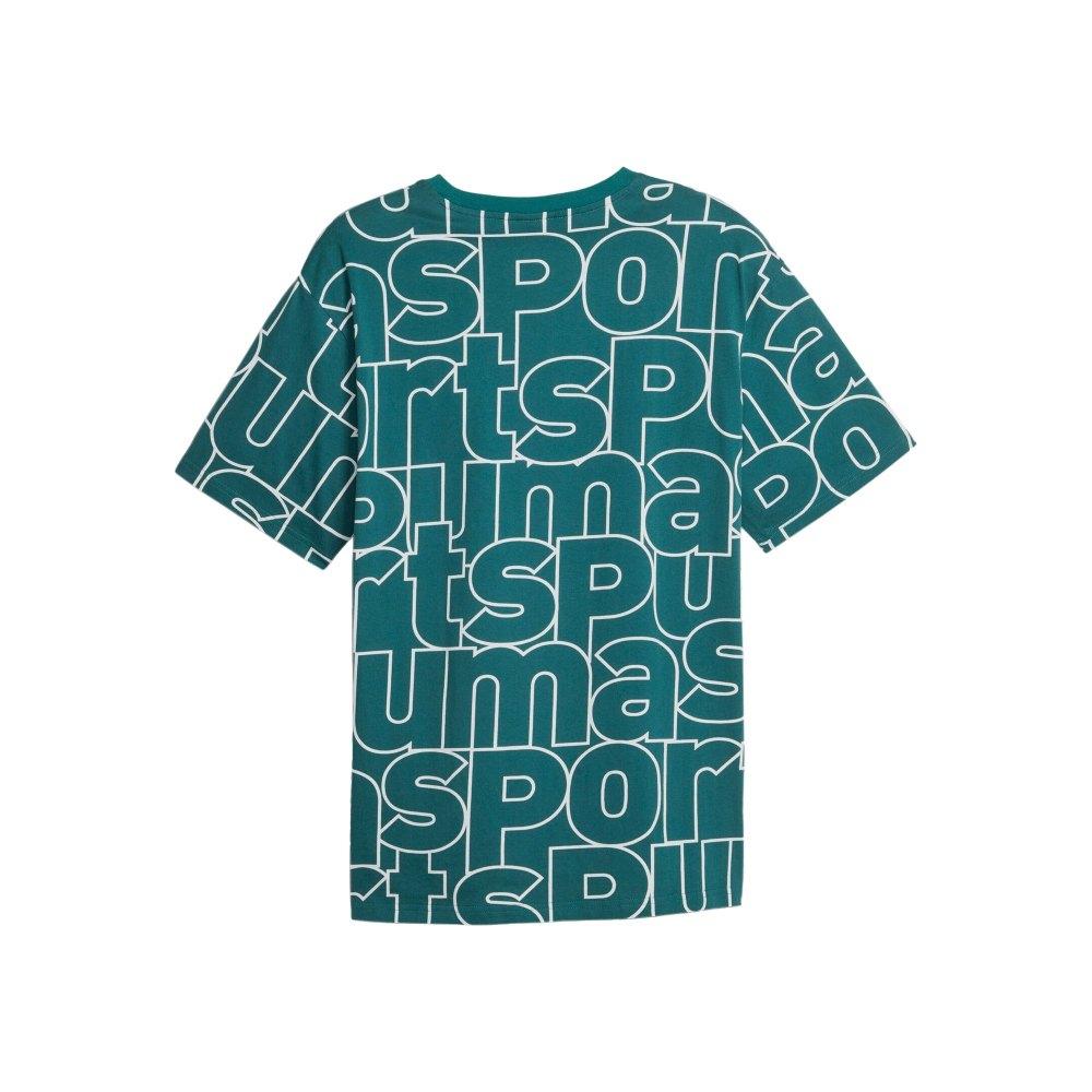 Puma Team Aop Tee Letter Print Sports Casual Loose Comfortable Breathable Round Neck Short Sleeve Drop Shoulder T-Shirt Men Tops 624701-43