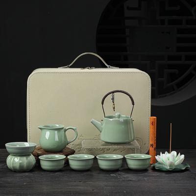 Jahrestagung Praktisches Geschäfts-Souvenir Hochwertiges Eis-Suet-Jade-Teeset Firmen-Firmenveranstaltungs-Souvenirs