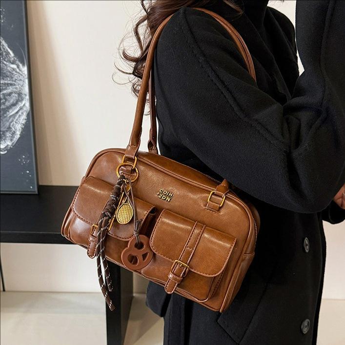 Korean High-end Armpit Pillow Bag Retro Shoulder Bag New Large Capacity Portable Bowling Bag